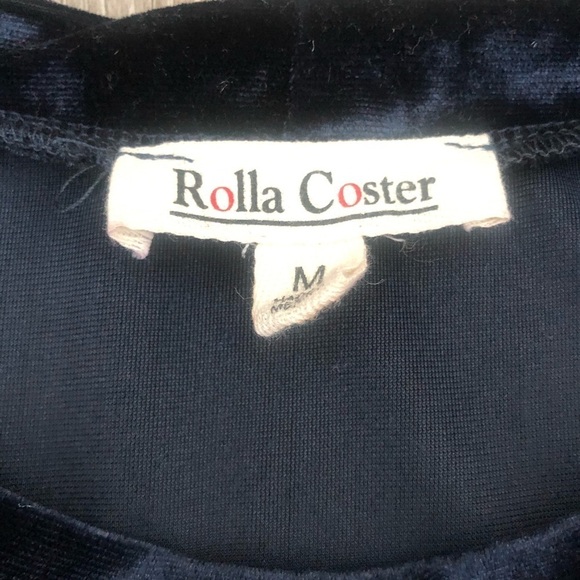 Rolla Coster Velour Crop Top Size Medium - Picture 2 of 3